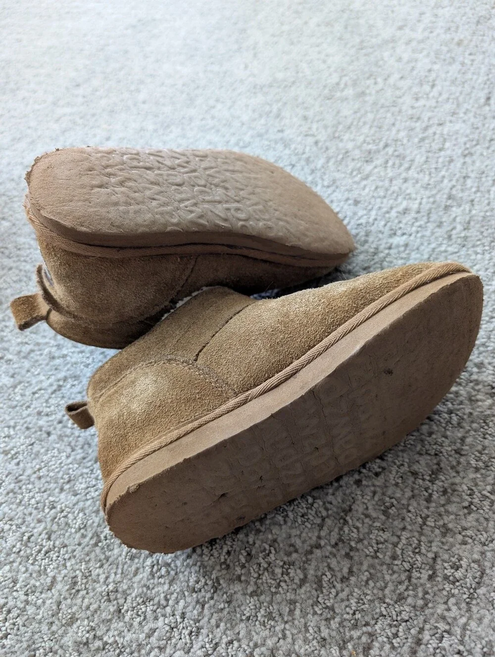 Cozy Bearpaws Suede Slip-On Ankle Boot - Tan